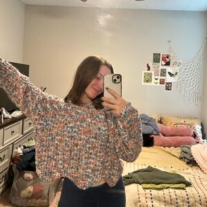 Colorful soft knit sweater